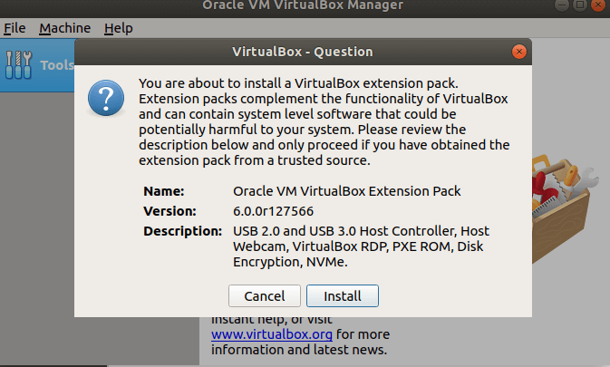 Oracle extension pack. VIRTUALBOX Extension Pack kali. Установка убунту 22.04 с флешки. VIRTUALBOX установить пакет расширения.